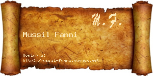 Mussil Fanni névjegykártya